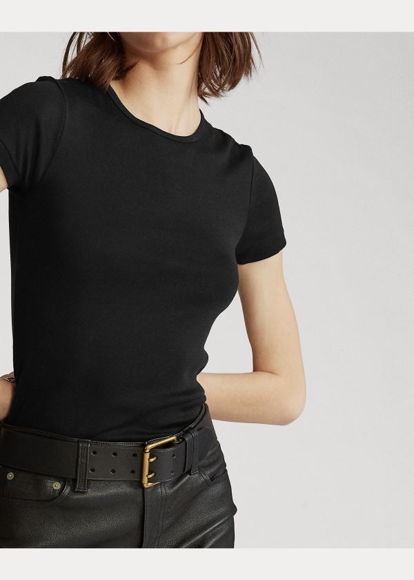Ralph Lauren Krátké-Sleeve Crewneck T-Shirt Černé | KzxOnHSr