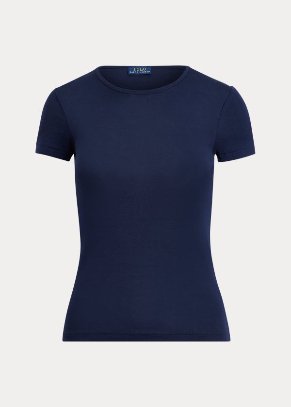 Ralph Lauren Krátké-Sleeve Crewneck T-Shirt Tmavě Blankyt | ehZHEg5w