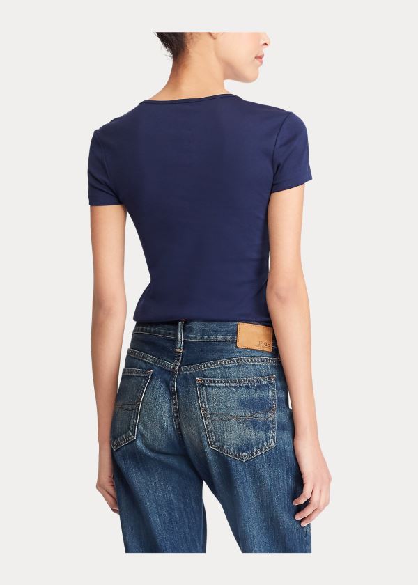 Ralph Lauren Krátké-Sleeve Crewneck T-Shirt Tmavě Blankyt | ehZHEg5w