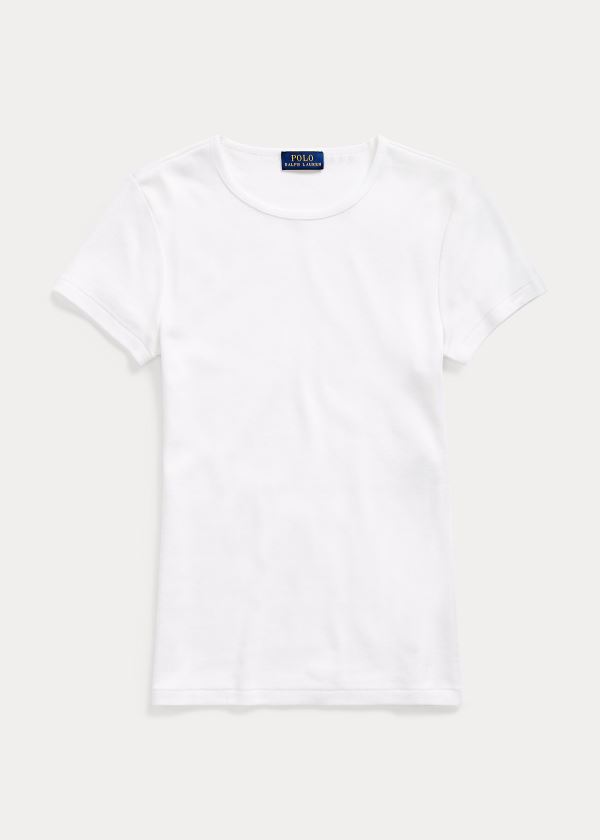 Ralph Lauren Krátké-Sleeve Crewneck T-Shirt Bílé | wndHXuBO