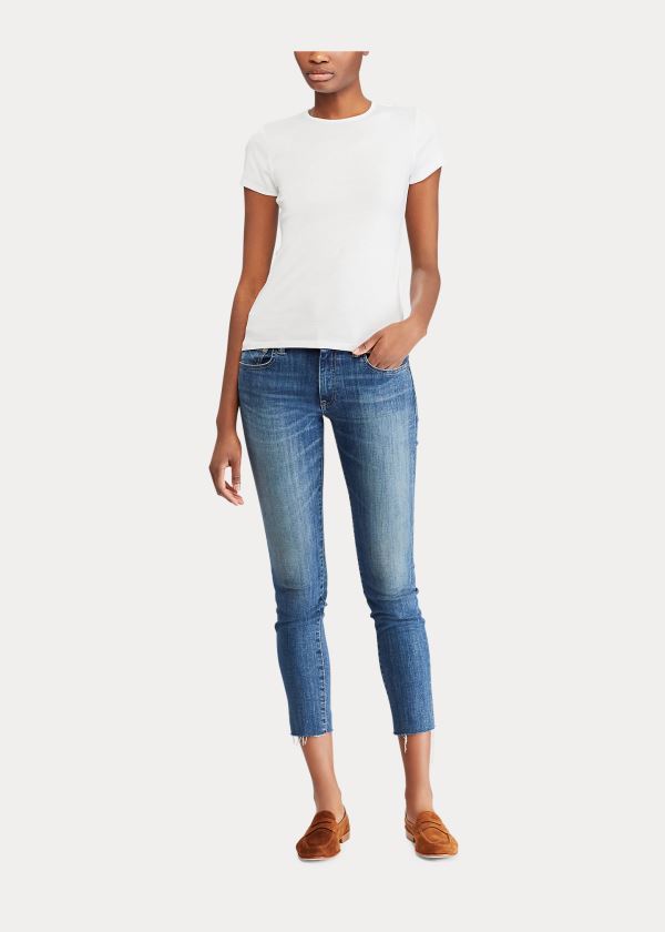 Ralph Lauren Krátké-Sleeve Crewneck T-Shirt Bílé | wndHXuBO