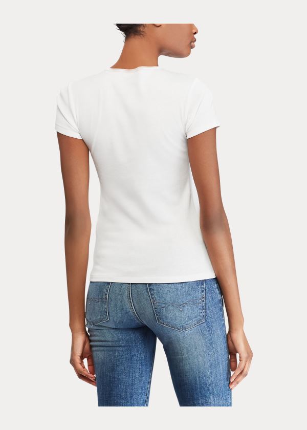 Ralph Lauren Krátké-Sleeve Crewneck T-Shirt Bílé | wndHXuBO