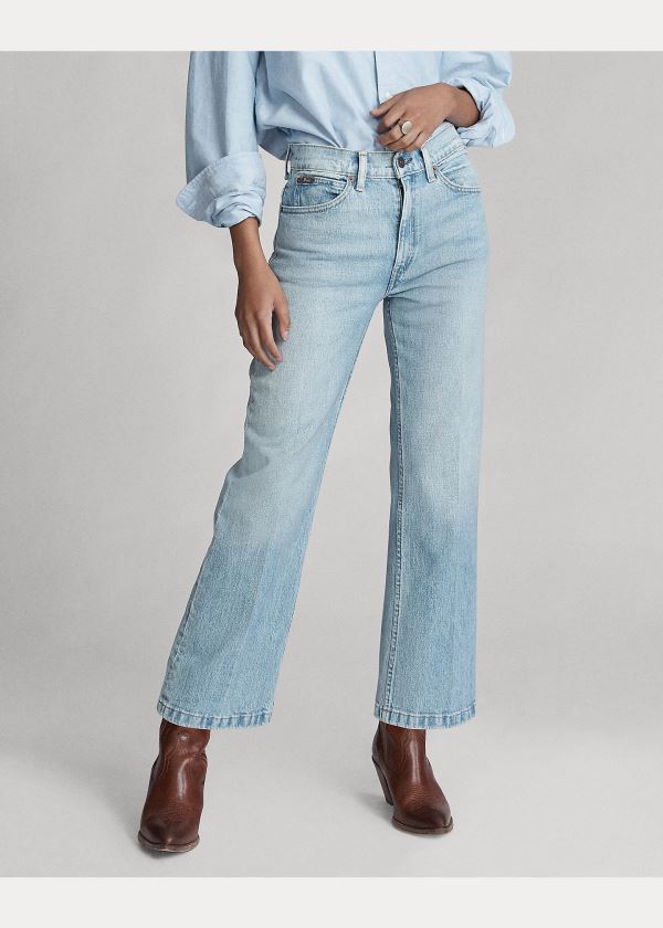 Ralph Lauren Laight Cropped Flare Světle Indigo | KPUbQToP