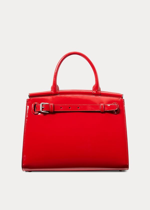 Ralph Lauren Lakovaná Medium RL50 Handbag Tmavě Červené | gK154lLT