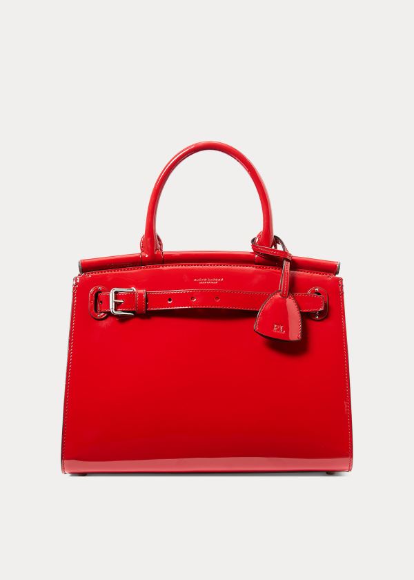 Ralph Lauren Lakovaná Medium RL50 Handbag Tmavě Červené | gK154lLT