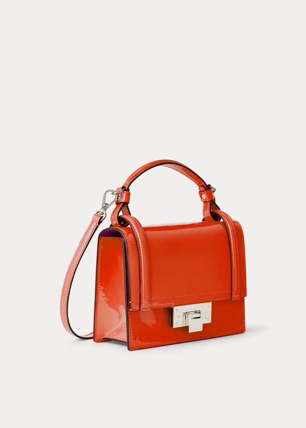 Ralph Lauren Lakovaná Mini Hinge-Lock Bag Oranžové | tNHUm9PR