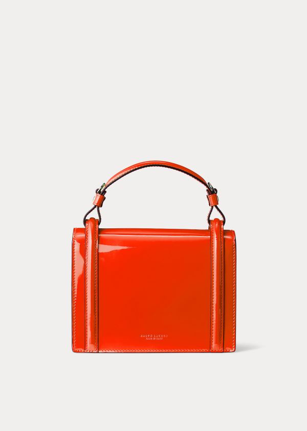 Ralph Lauren Lakovaná Mini Hinge-Lock Bag Oranžové | tNHUm9PR