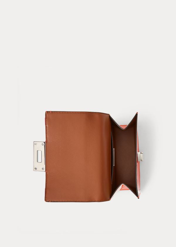 Ralph Lauren Lakovaná Mini Hinge-Lock Bag Oranžové | tNHUm9PR