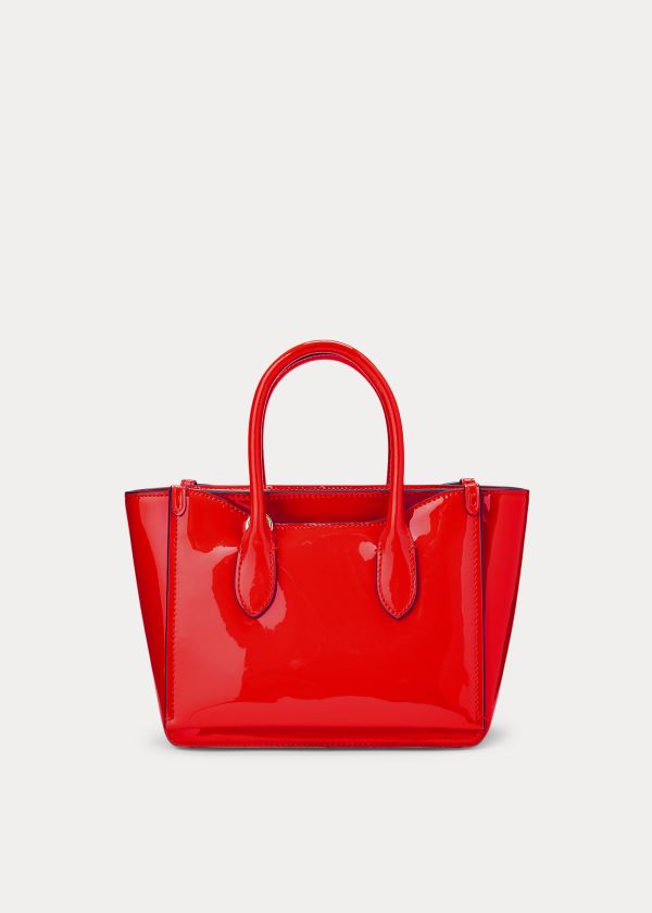 Ralph Lauren Lakovaná Mini Sloane Satchel Červené | f7LcrXls