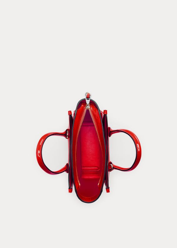 Ralph Lauren Lakovaná Mini Sloane Satchel Červené | f7LcrXls
