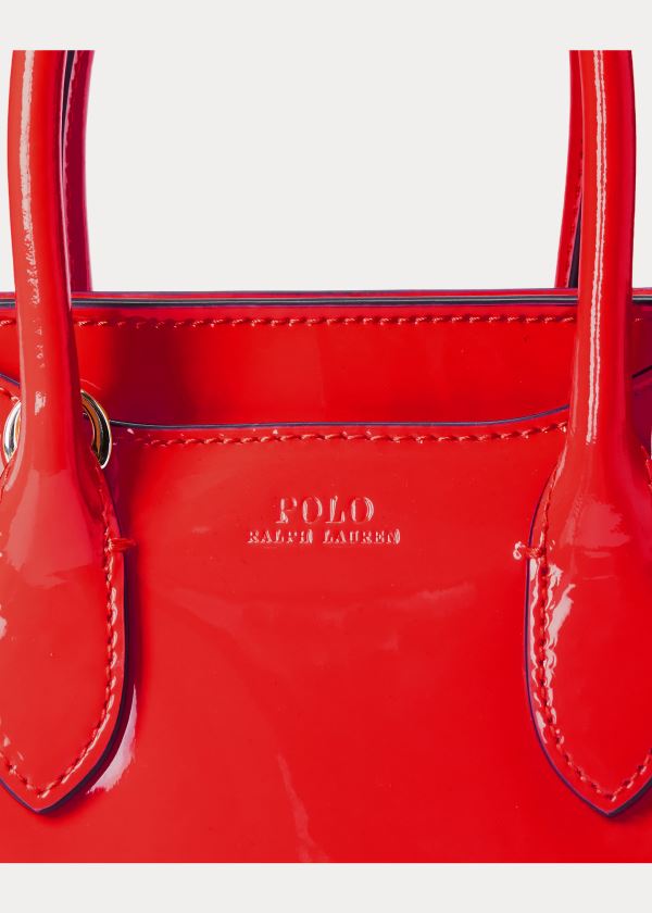 Ralph Lauren Lakovaná Mini Sloane Satchel Červené | f7LcrXls