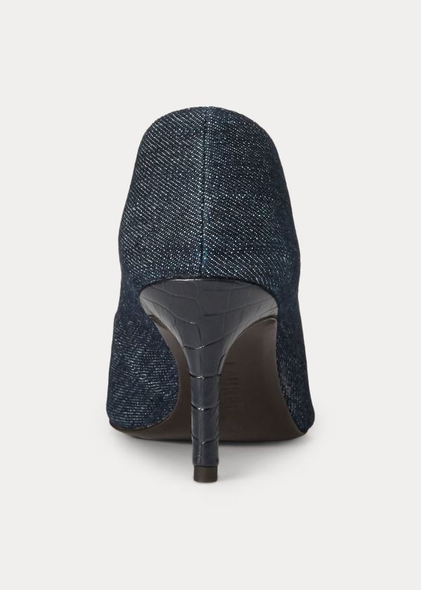 Ralph Lauren Lanette Cap-Špicí Denim Pump Tmavě Blankyt | WzLfsnQW