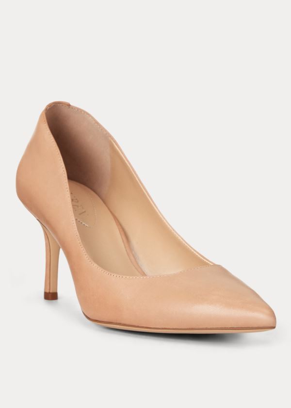 Ralph Lauren Lanette Læder Pump Hnědožlutý | tgzg5UAo