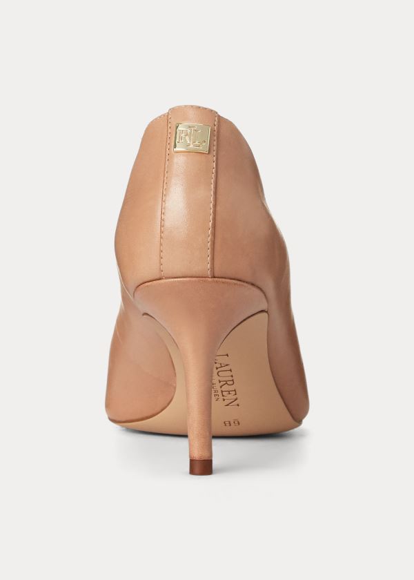 Ralph Lauren Lanette Læder Pump Hnědožlutý | tgzg5UAo