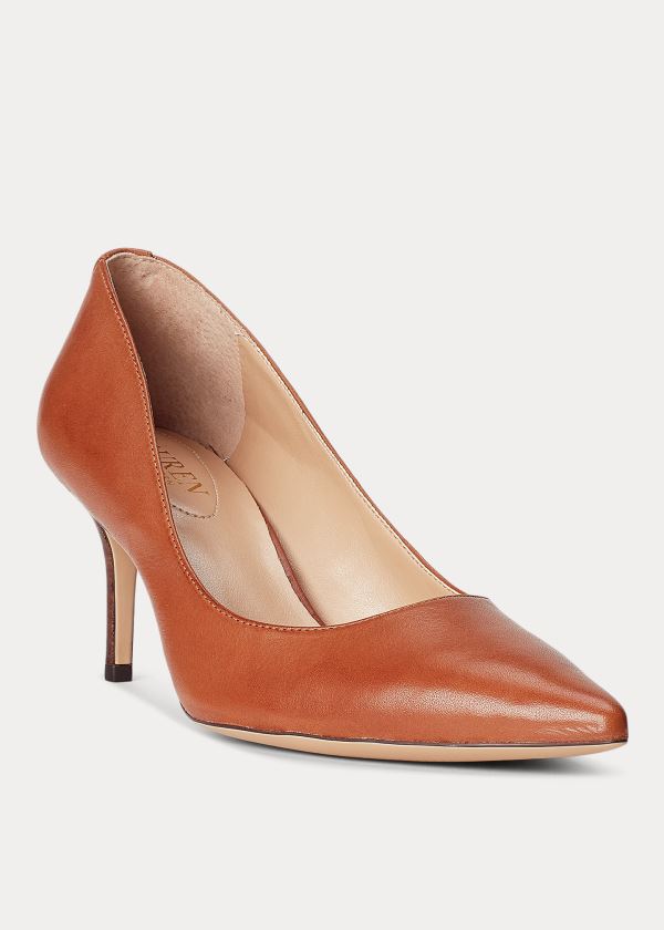Ralph Lauren Lanette Læder Pump Tmavě Hnědé | lDb29lNt