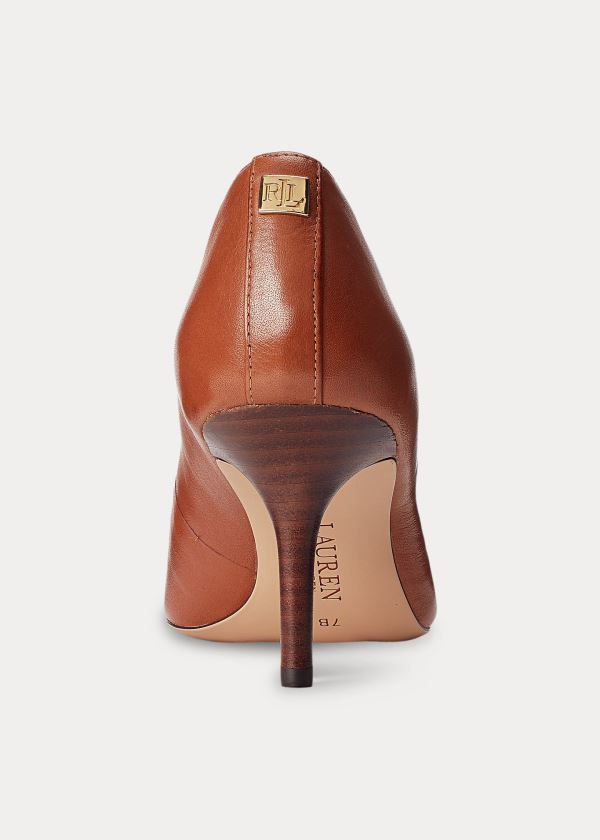 Ralph Lauren Lanette Læder Pump Tmavě Hnědé | lDb29lNt
