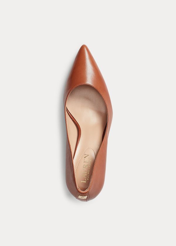 Ralph Lauren Lanette Læder Pump Tmavě Hnědé | lDb29lNt