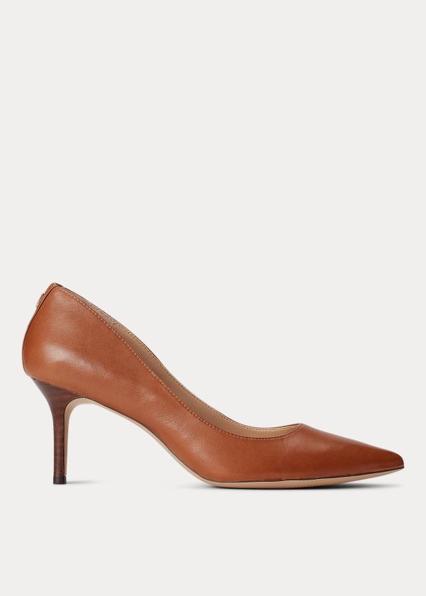 Ralph Lauren Lanette Læder Pump Tmavě Hnědé | lDb29lNt