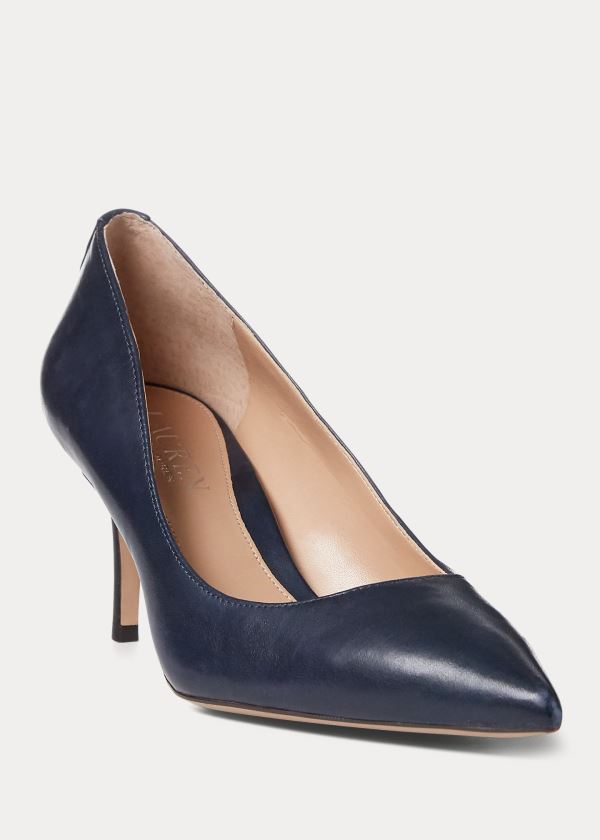 Ralph Lauren Lanette Læder Pump Tmavě Tmavě Blankyt | sL5ENeCy