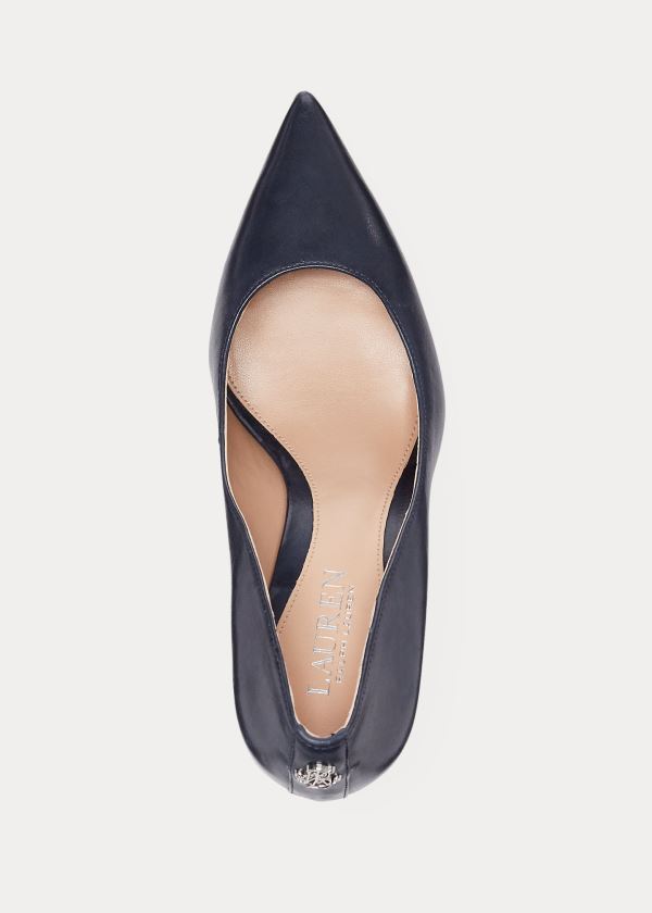 Ralph Lauren Lanette Læder Pump Tmavě Tmavě Blankyt | sL5ENeCy