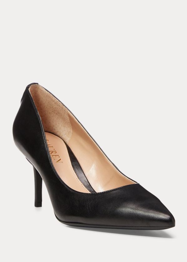 Ralph Lauren Lanette Læder Pump Černé | s5XZC4M8