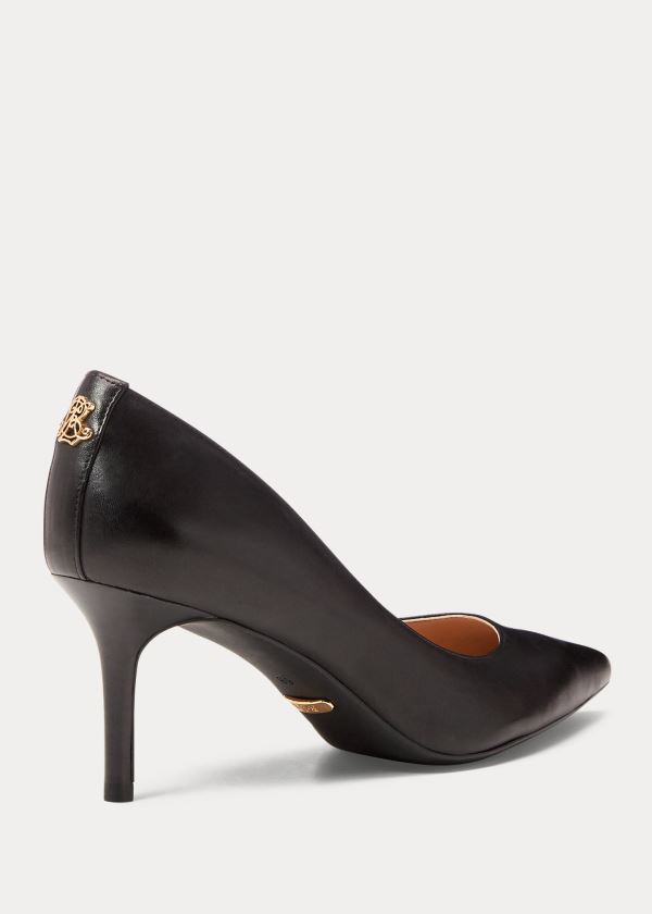 Ralph Lauren Lanette Læder Pump Černé | s5XZC4M8
