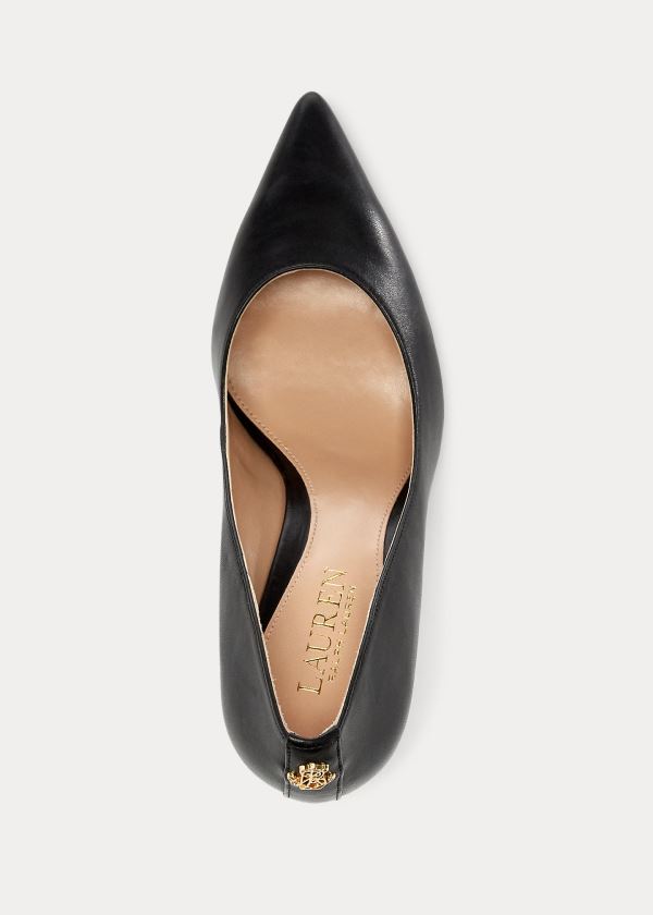 Ralph Lauren Lanette Læder Pump Černé | s5XZC4M8