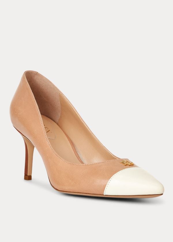 Ralph Lauren Lanette Læder Špicí-Cap Pump Hnědožlutý | edbHNHuU