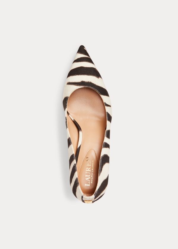 Ralph Lauren Lanette Zebra-Print Pump Krém Káva | VNK5hFj6