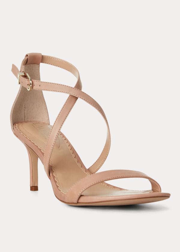 Ralph Lauren Leaton Læder Sandal Hnědožlutý | ZjtAVcUd