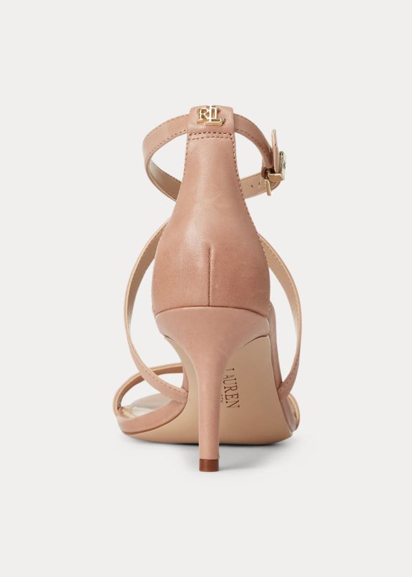 Ralph Lauren Leaton Læder Sandal Hnědožlutý | ZjtAVcUd