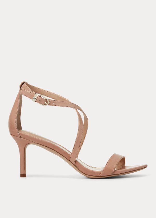 Ralph Lauren Leaton Læder Sandal Hnědožlutý | ZjtAVcUd