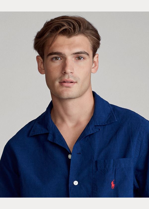 Ralph Lauren Lehké Camp Shirt Tmavě Blankyt Královská Modrá | XDu9efV5
