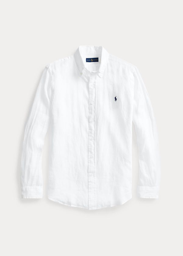 Ralph Lauren Lehké Linen Shirt Bílé | wDUXA1zB