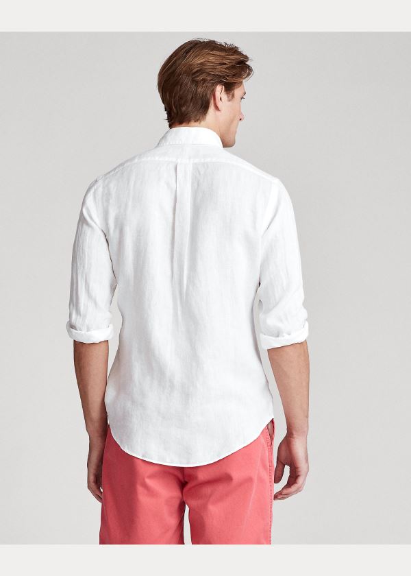 Ralph Lauren Lehké Linen Shirt Bílé | wDUXA1zB