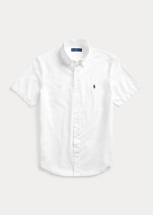 Ralph Lauren Lehké Seersucker Shirt Bílé | 9n2utyND