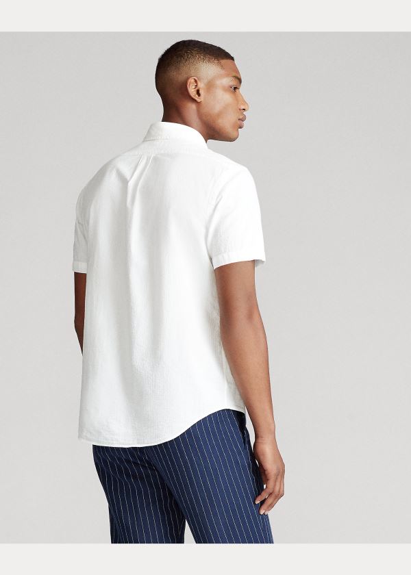 Ralph Lauren Lehké Seersucker Shirt Bílé | 9n2utyND