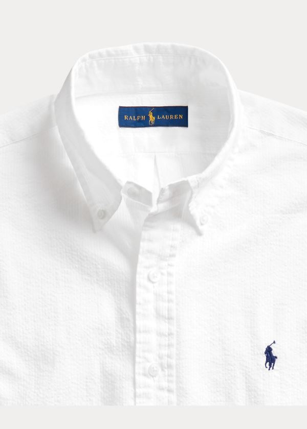 Ralph Lauren Lehké Seersucker Shirt Bílé | 9n2utyND