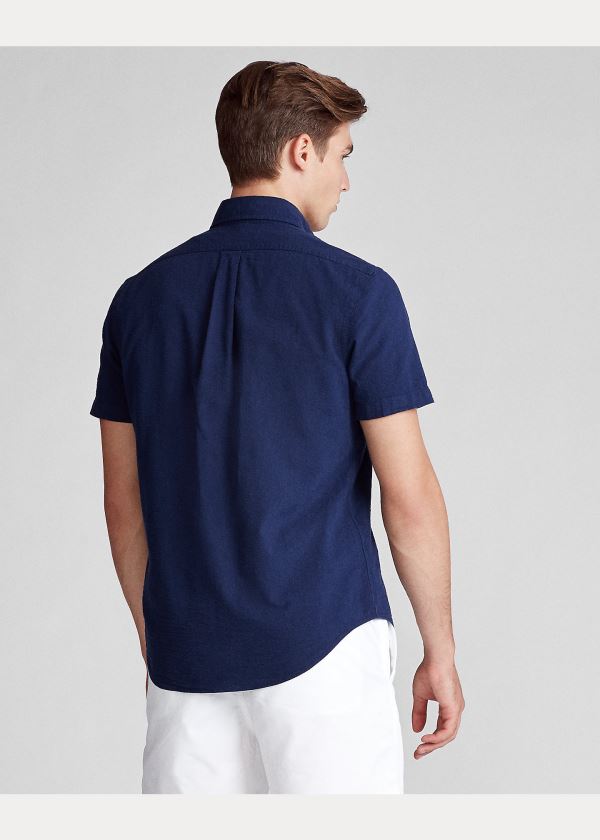 Ralph Lauren Lehké Seersucker Shirt Tmavě Blankyt | pmDSCa5v