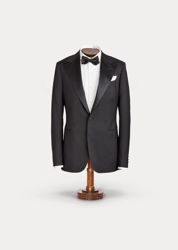 Ralph Lauren Lehké Wool Tuxedo Jacket Černé | VHp7hcoI