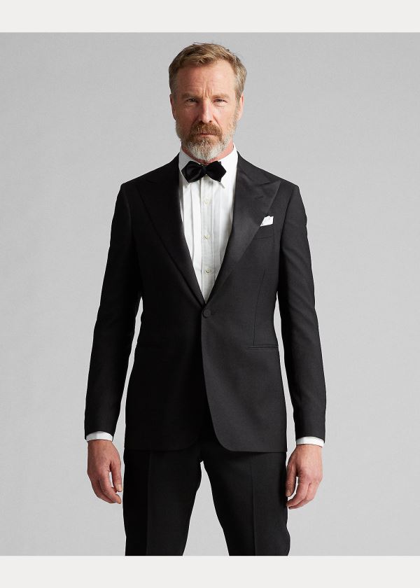 Ralph Lauren Lehké Wool Tuxedo Jacket Černé | VHp7hcoI
