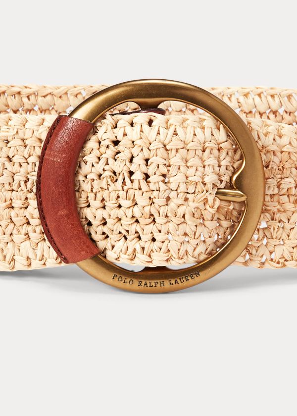 Ralph Lauren Lennox Raffia Belt Meruňka | 2QyW1L8i