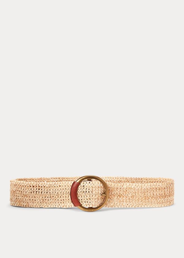 Ralph Lauren Lennox Raffia Belt Meruňka | 2QyW1L8i
