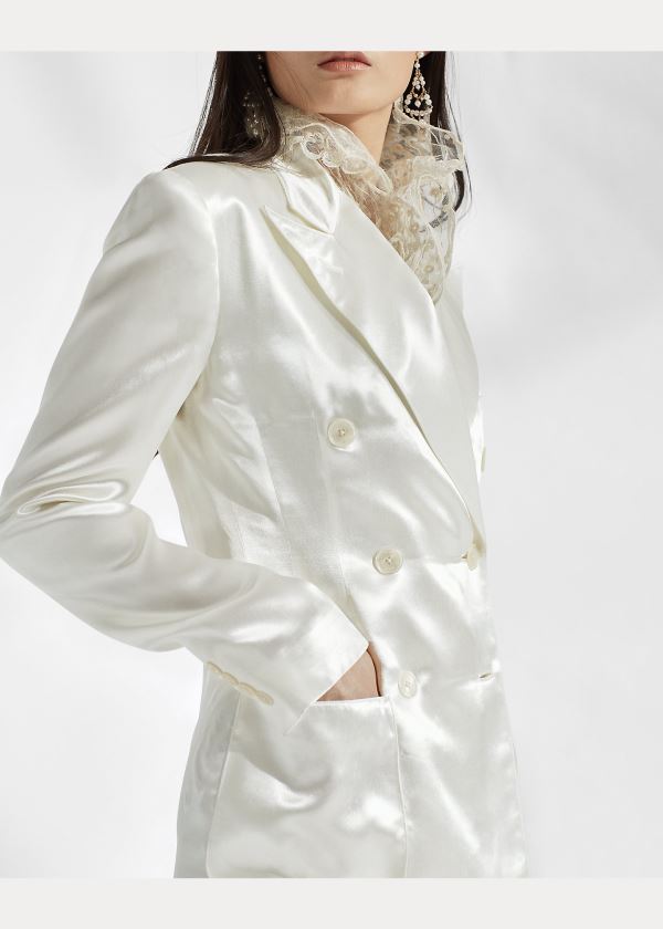 Ralph Lauren Leslie Charmeuse Jacket Krém | Ys1CfQu9