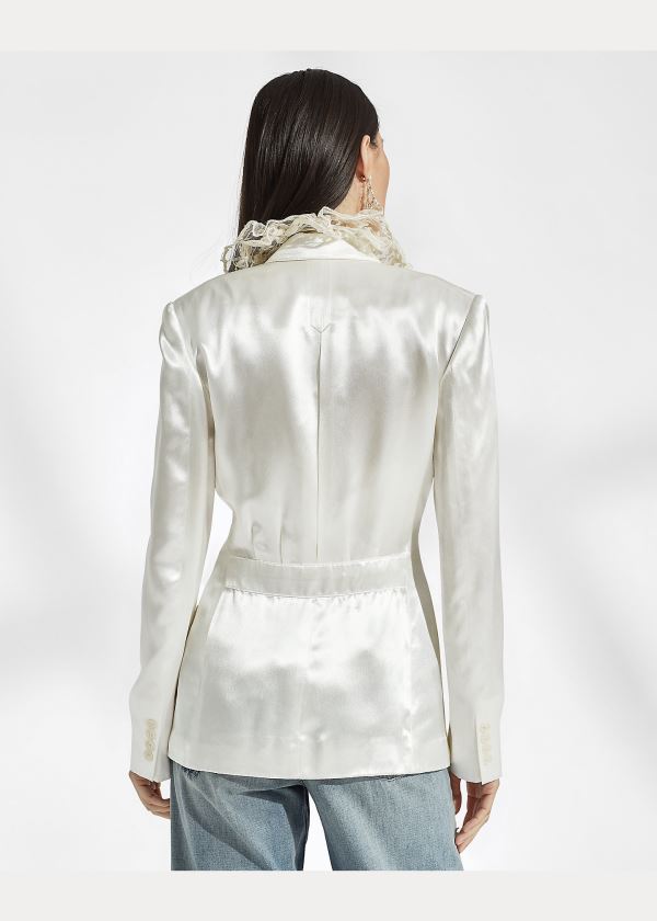 Ralph Lauren Leslie Charmeuse Jacket Krém | Ys1CfQu9
