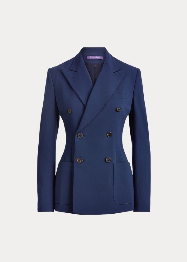 Ralph Lauren Leslie Wool Crepe Jacket Tmavě Blankyt | vfE0JWag