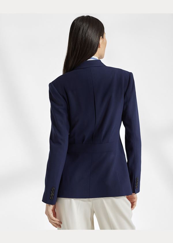 Ralph Lauren Leslie Wool Crepe Jacket Tmavě Blankyt | vfE0JWag
