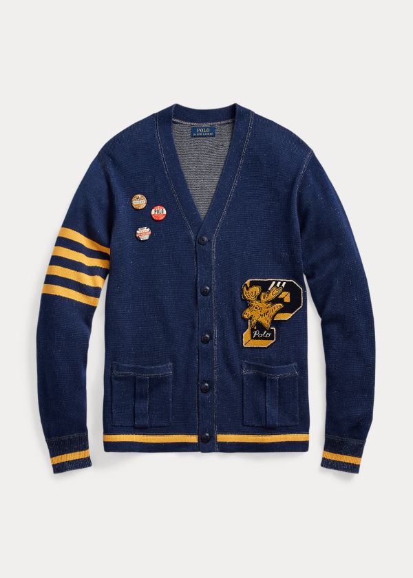 Ralph Lauren Letterman Cardigan Tmavě Blankyt | 03Btn9I9