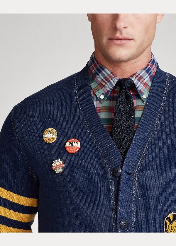 Ralph Lauren Letterman Cardigan Tmavě Blankyt | 03Btn9I9