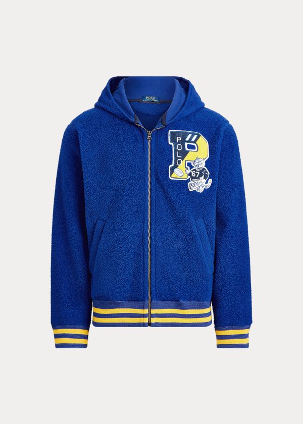Ralph Lauren Letterman Hoodie Královská Modrá Blankyt | 08mksSY0